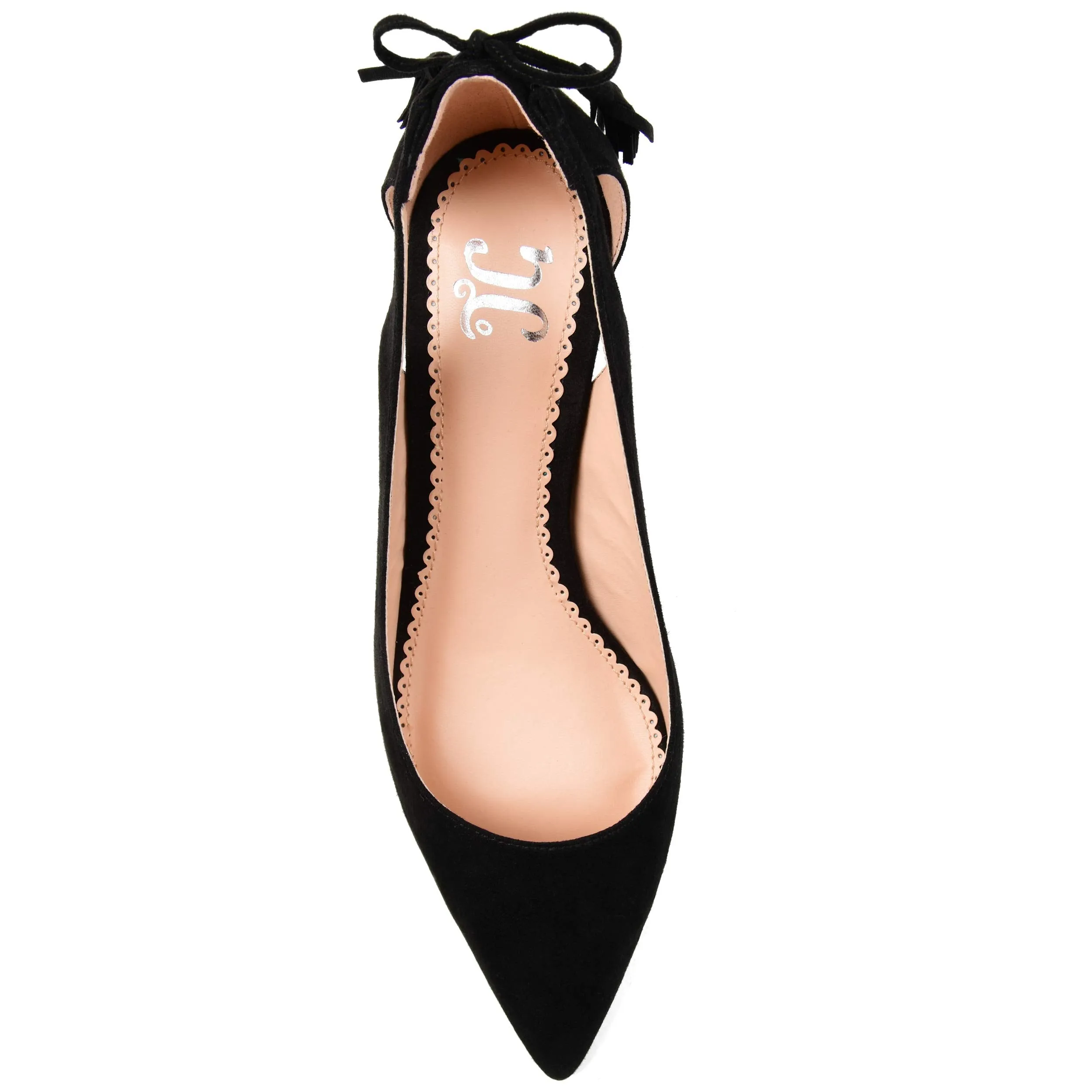 Brinley Co. Womens Pointed Toe Cut-Out Pump Black, 6.5 Regular US