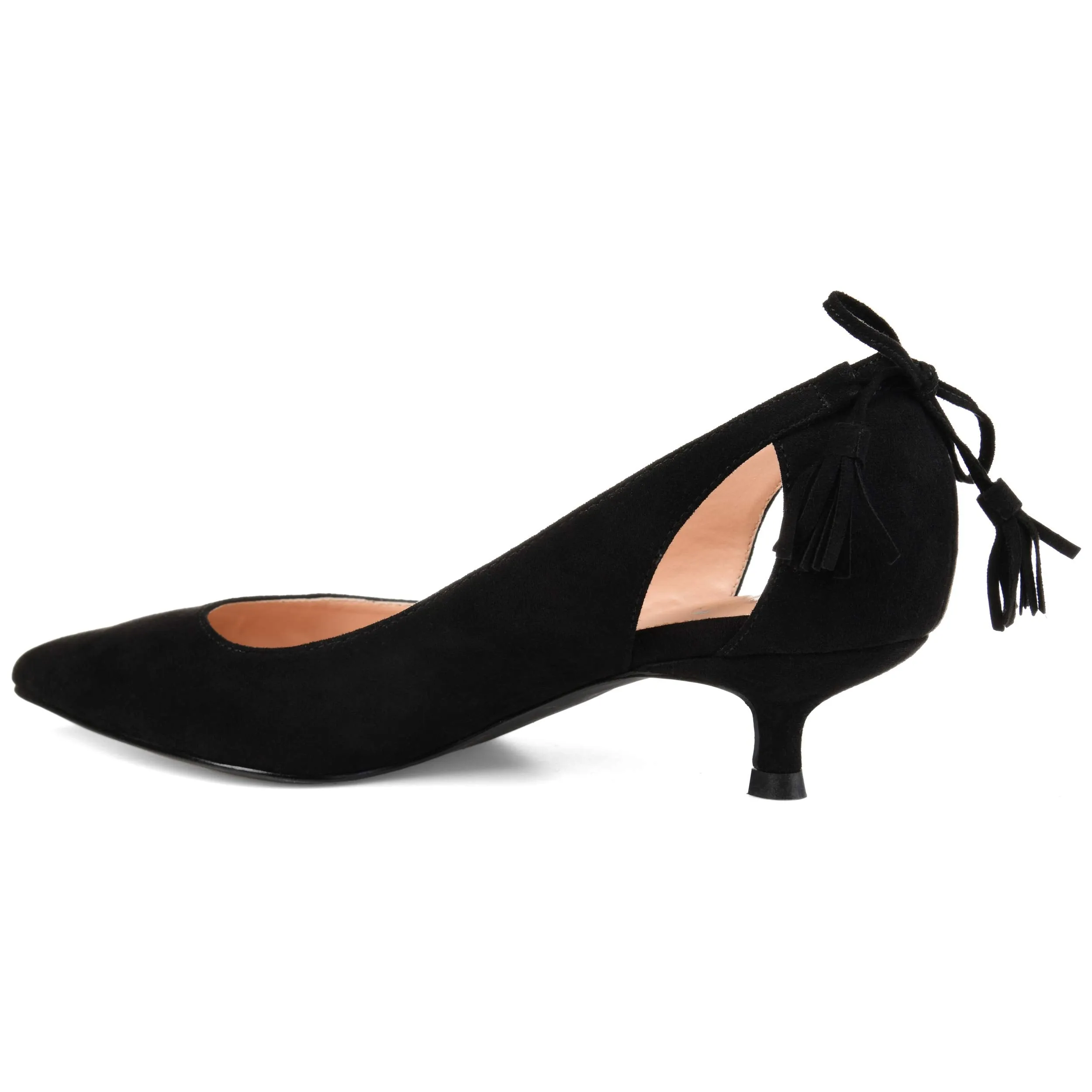 Brinley Co. Womens Pointed Toe Cut-Out Pump Black, 6.5 Regular US