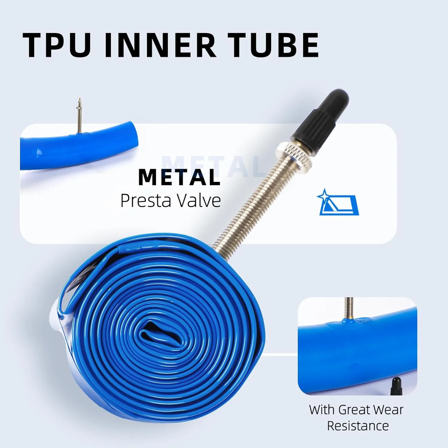 BWSHLF Bike TPU Inner Tube 2pack, 26x1.9/2.3 AV/FV, 27.5/29x1.75/2.125 AV/FV, 700x18C/32C /35C/40C FV, Bicycle TPU Tube Schrader/Presta Valve Ultralight for Mountain/MT/Road/BMX Bike