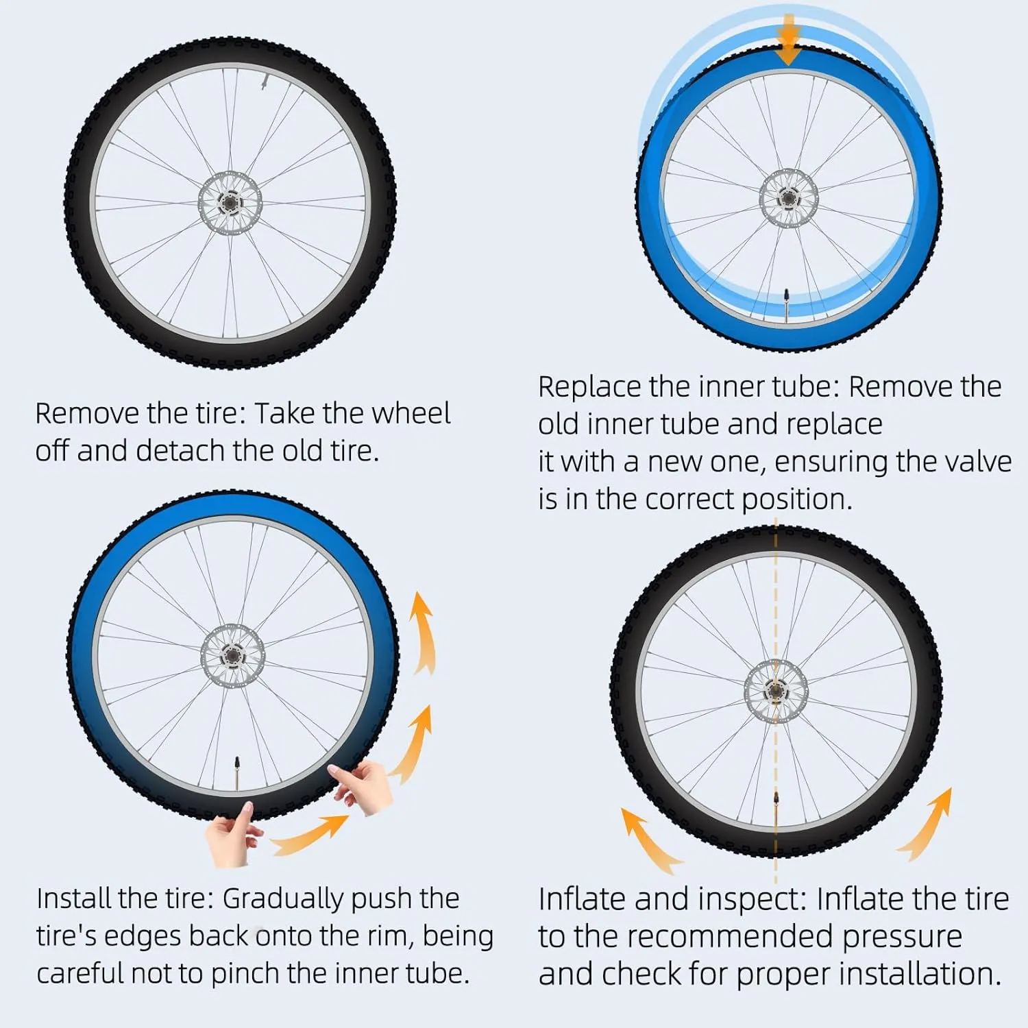 BWSHLF Bike TPU Inner Tube 2pack, 26x1.9/2.3 AV/FV, 27.5/29x1.75/2.125 AV/FV, 700x18C/32C /35C/40C FV, Bicycle TPU Tube Schrader/Presta Valve Ultralight for Mountain/MT/Road/BMX Bike