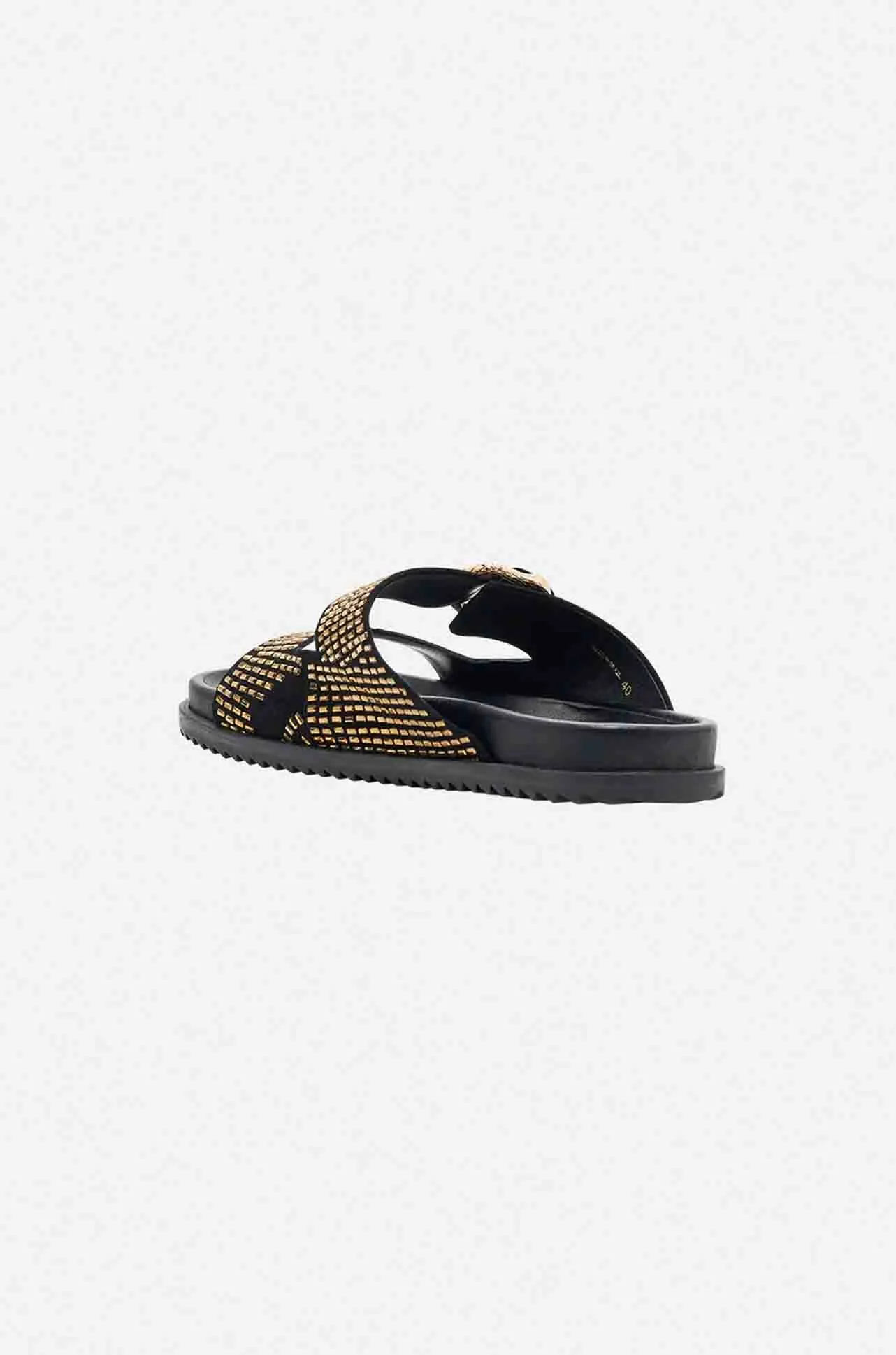 Camilla - Alisa Snake Buckle Sandal in Solid Black