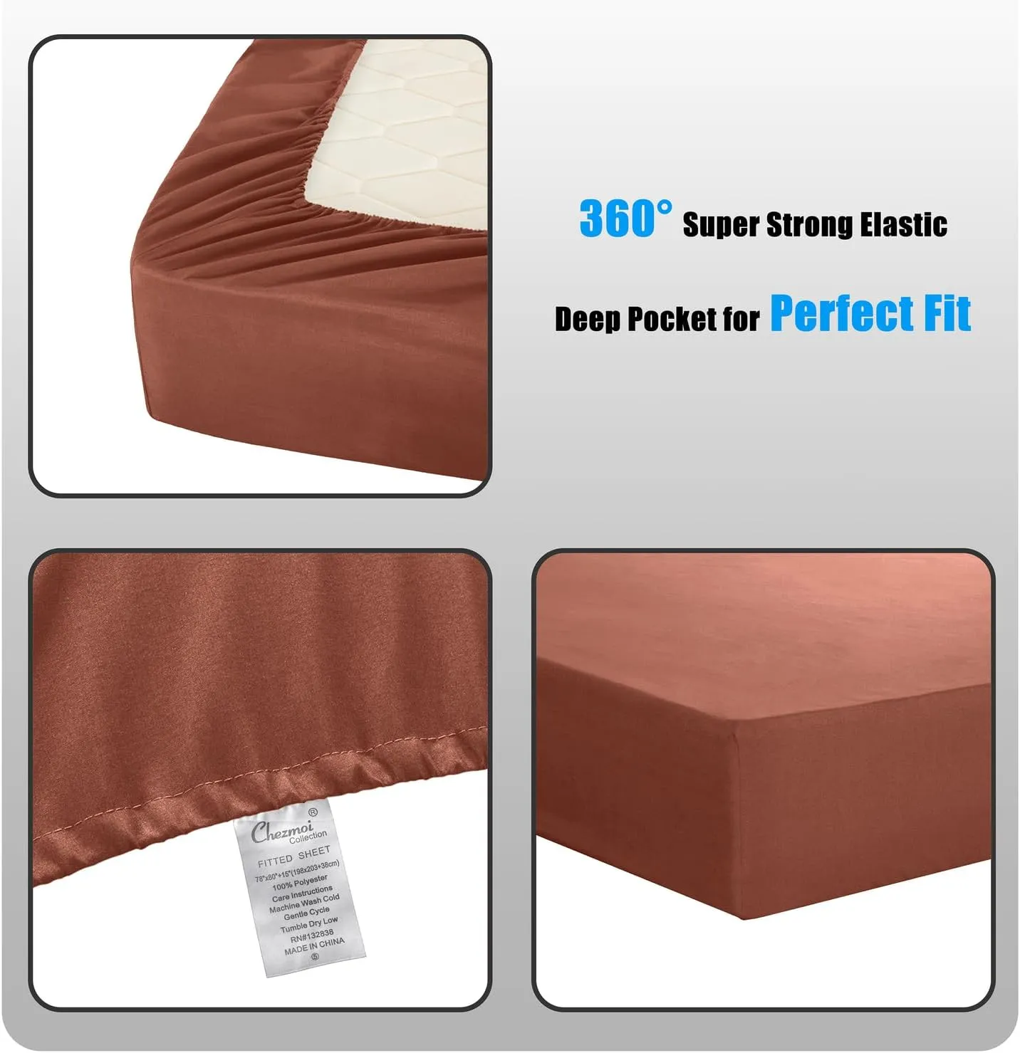 Chezmoi Collection Liam Terracotta Queen Size Bed in a Bag Comforter Set - 7 Pieces Coin Pattern Lightweight Comforter with Bed Sheets, Pillowcases & Shams Bedding Set for All Seasons