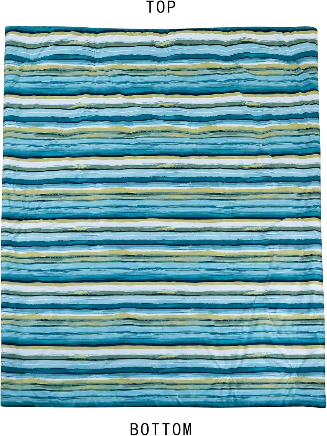 Chezmoi Collection Marvin 5-Piece Coastal Lodge Bed in a Bag Twin XL Comforter Set - Green Blue White Striped Printed Microfiber Bedding Set