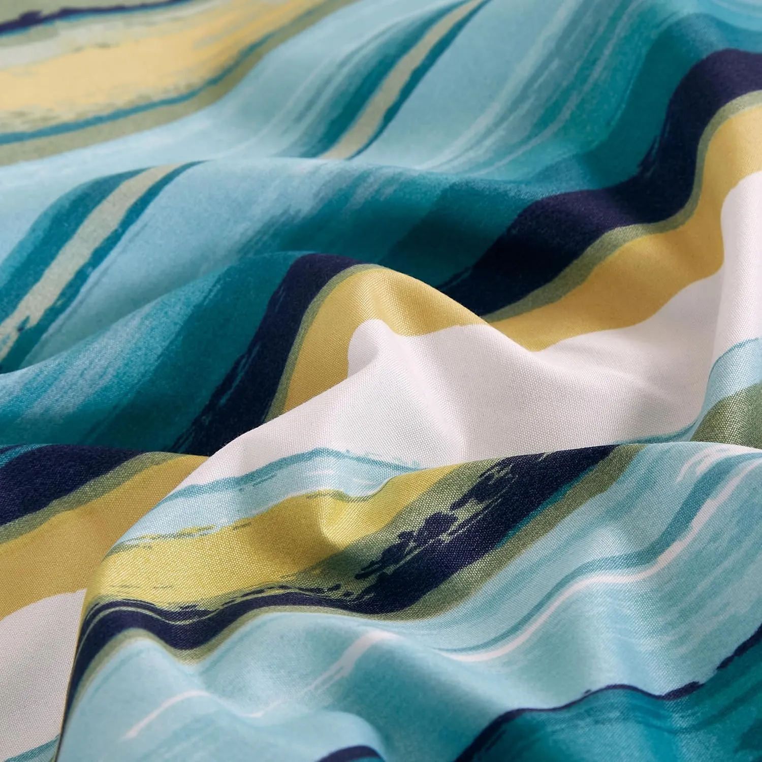 Chezmoi Collection Marvin 5-Piece Coastal Lodge Bed in a Bag Twin XL Comforter Set - Green Blue White Striped Printed Microfiber Bedding Set