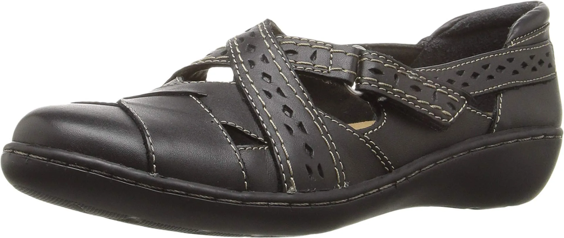 Clarks Women's Ashland Spin Q Slip-On Loafer, Black, 10 Wide