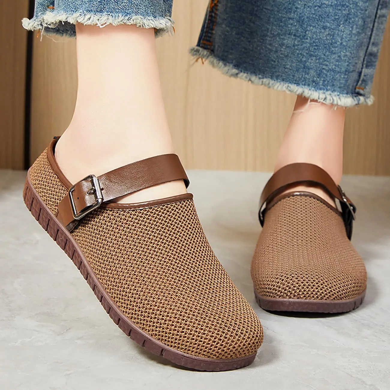 Clogs for Women Mules Slip-on Outdoor Flat Sandals Lightweight Mesh Summer Shoes