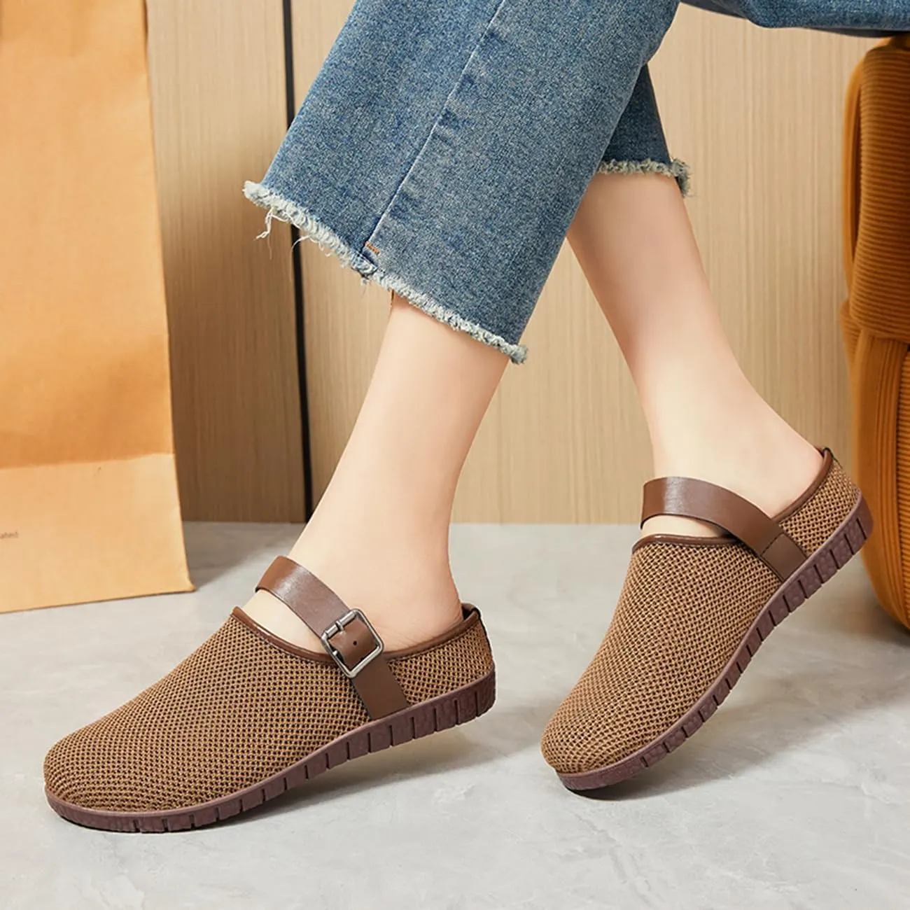 Clogs for Women Mules Slip-on Outdoor Flat Sandals Lightweight Mesh Summer Shoes
