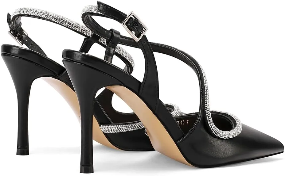 Closed Toe High Heels, Womens Pointed Toe Slip On Stiletto Pumps, Elegant Pointy Heels Dress Shoes Weeding Comfortable Pump Shoes