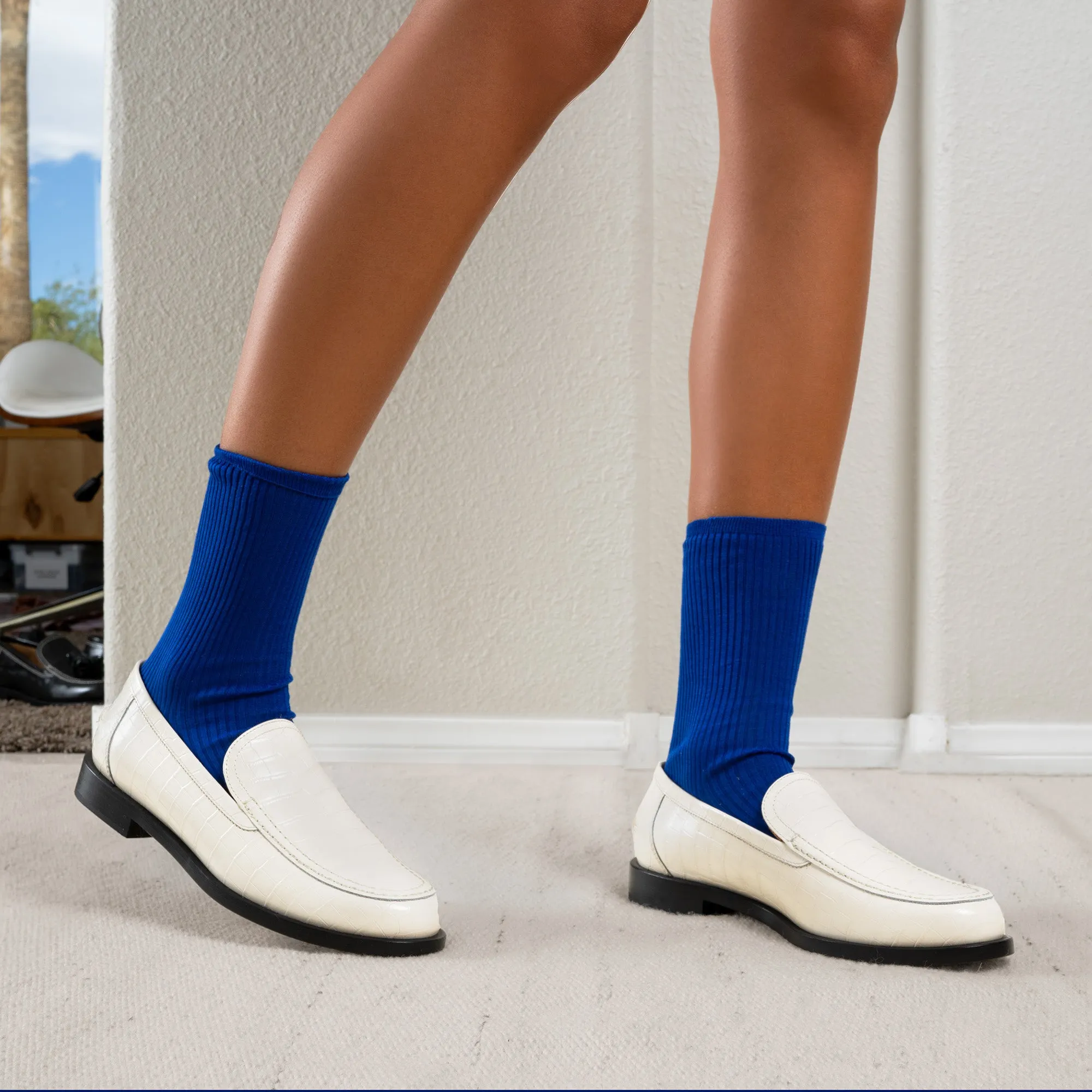 College Loafer Ivory Crocco