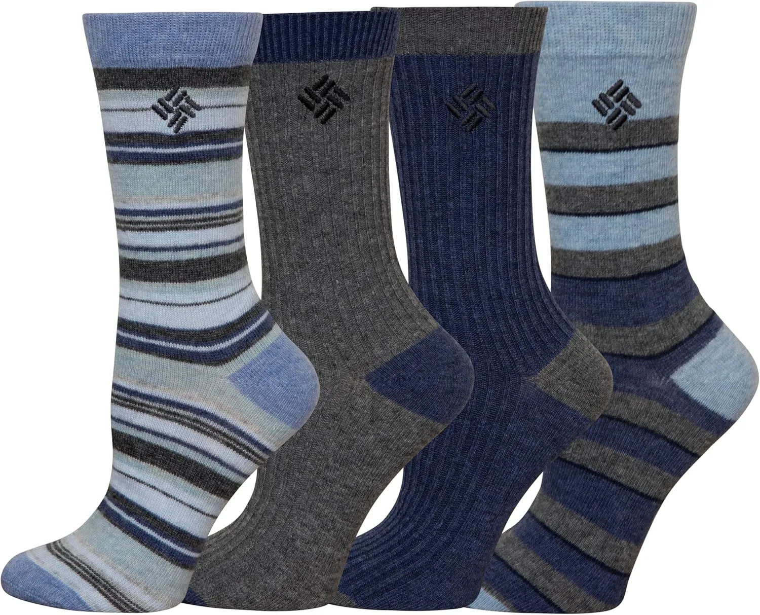 Columbia Women's Striped Crew Socks 4-Pack