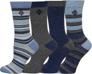Columbia Women's Striped Crew Socks 4-Pack