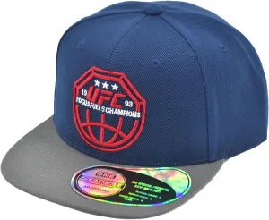 Concept One UFC Baseball Cap, 6 Panel Adult Adjustable Snapback Hat with Flat Brim, Focus Fuels Champions Logo