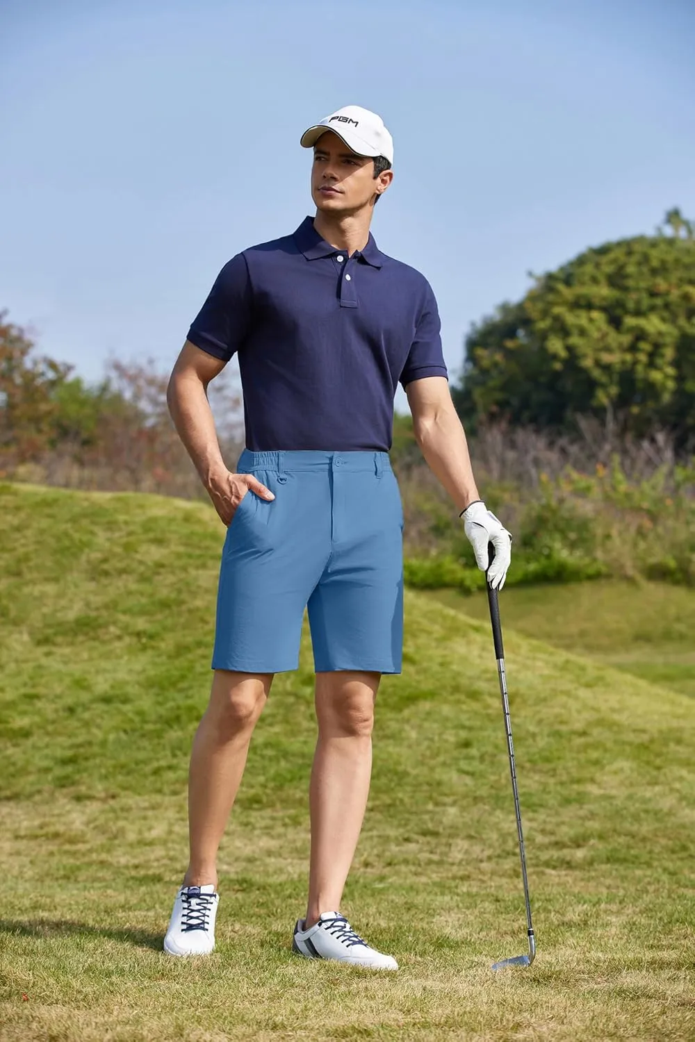 COOFANDY Men's Golf Shorts 8 Inch Lightweight Quick Dry Casual Dress Shorts Hiking Travel Shorts with Pockets