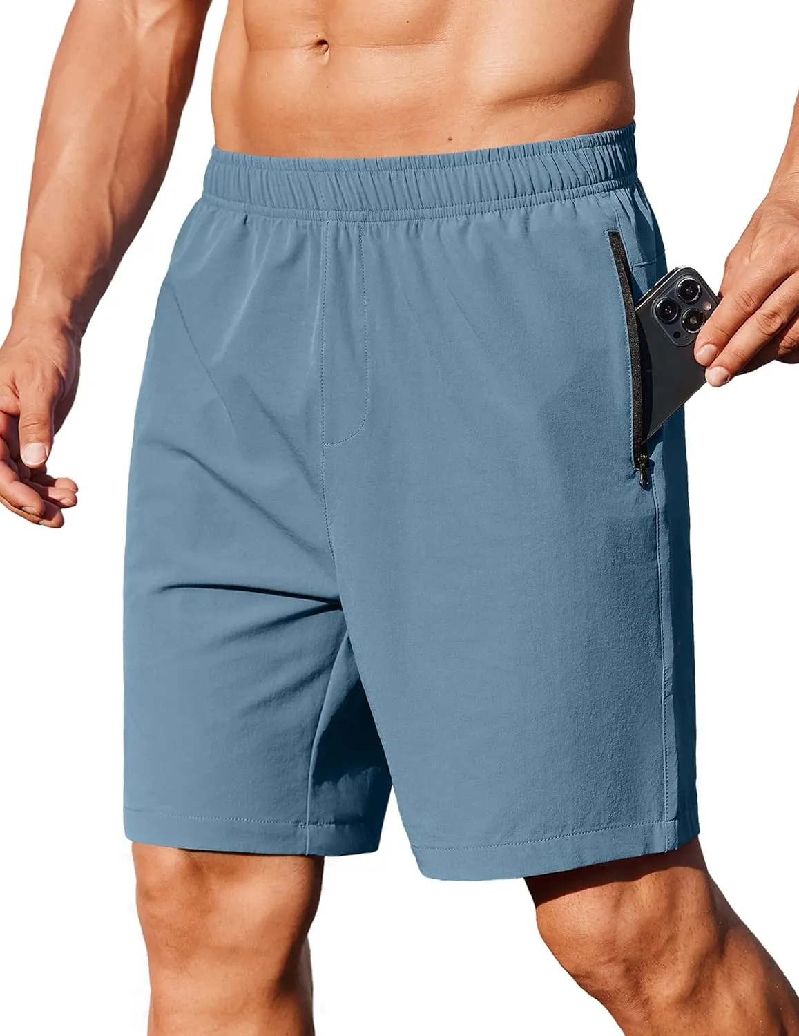 COOFANDY Men's Gym Workout Athletic Shorts Running Jogger Quick Dry Lightweight Shorts with Zipper Pockets