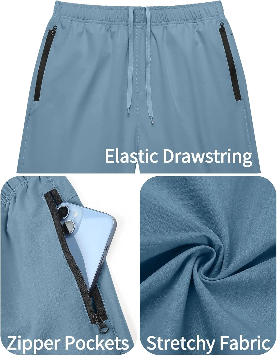 COOFANDY Men's Gym Workout Athletic Shorts Running Jogger Quick Dry Lightweight Shorts with Zipper Pockets
