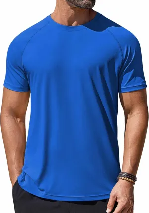 COOFANDY Mens Swim Shirt Short Sleeve UPF 50  Sun Protection Shirt Rah Guard Athletic Quick Dry T Shirts