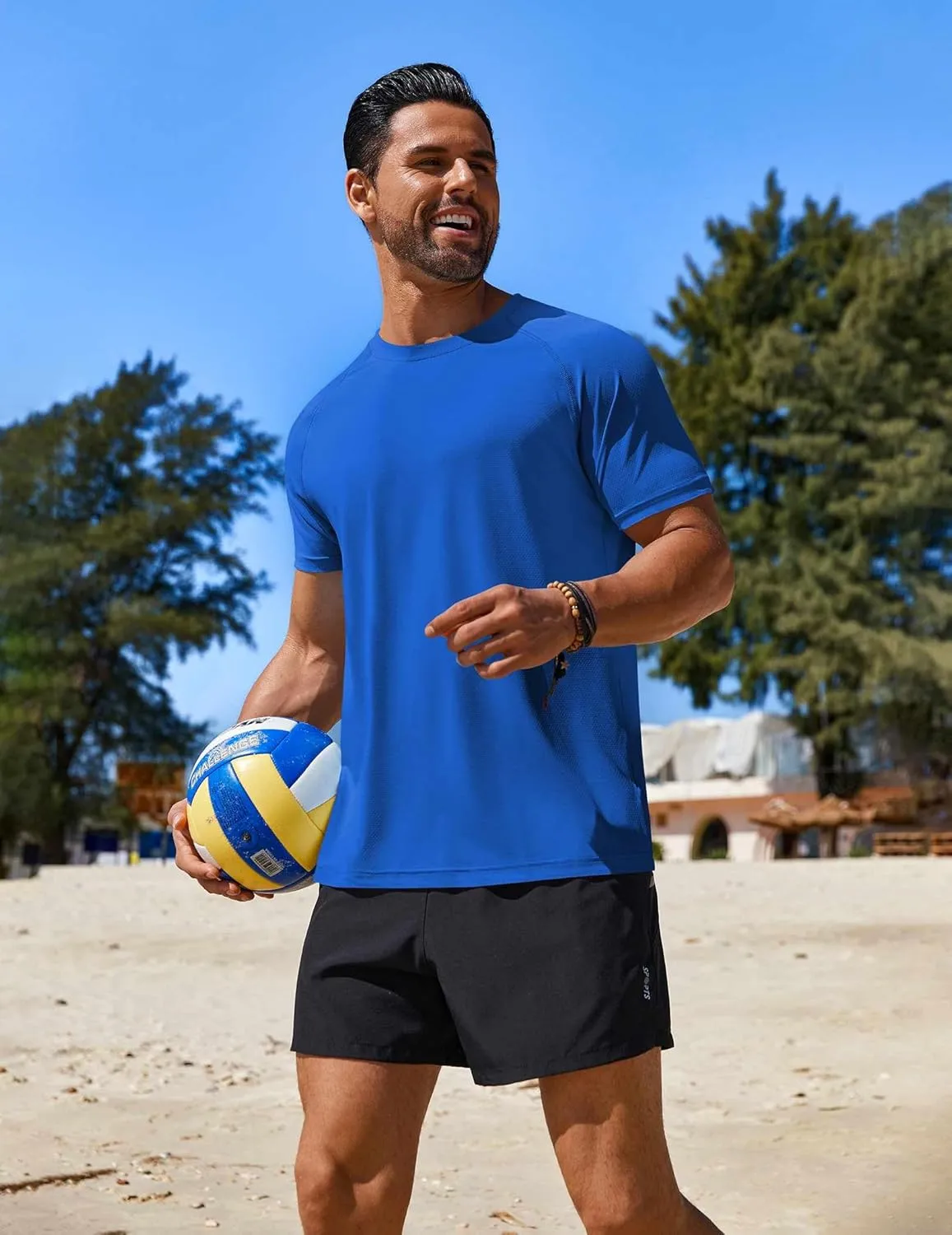 COOFANDY Mens Swim Shirt Short Sleeve UPF 50  Sun Protection Shirt Rah Guard Athletic Quick Dry T Shirts