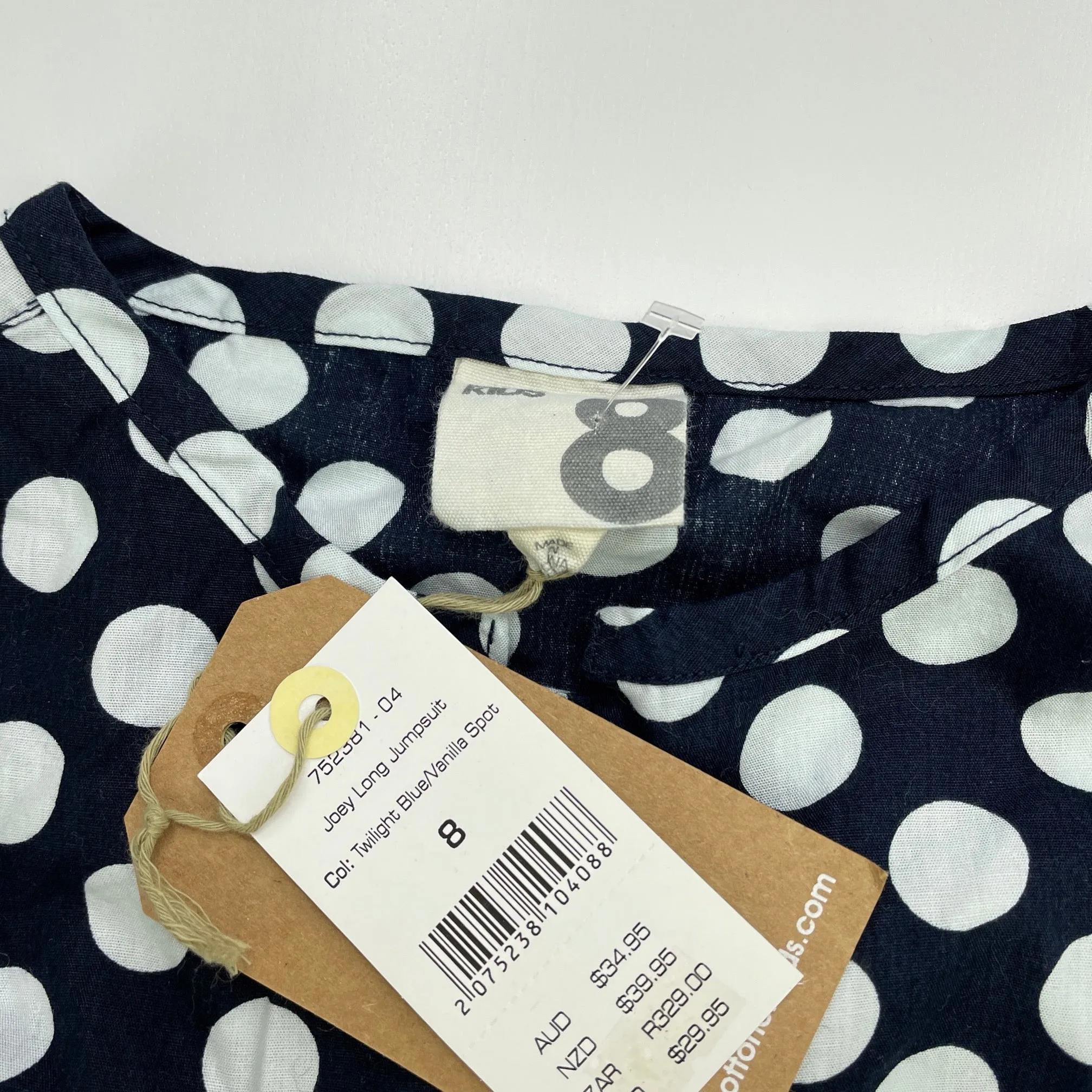 Cotton On navy lightweight cotton jumpsuit, size 8, BNWT