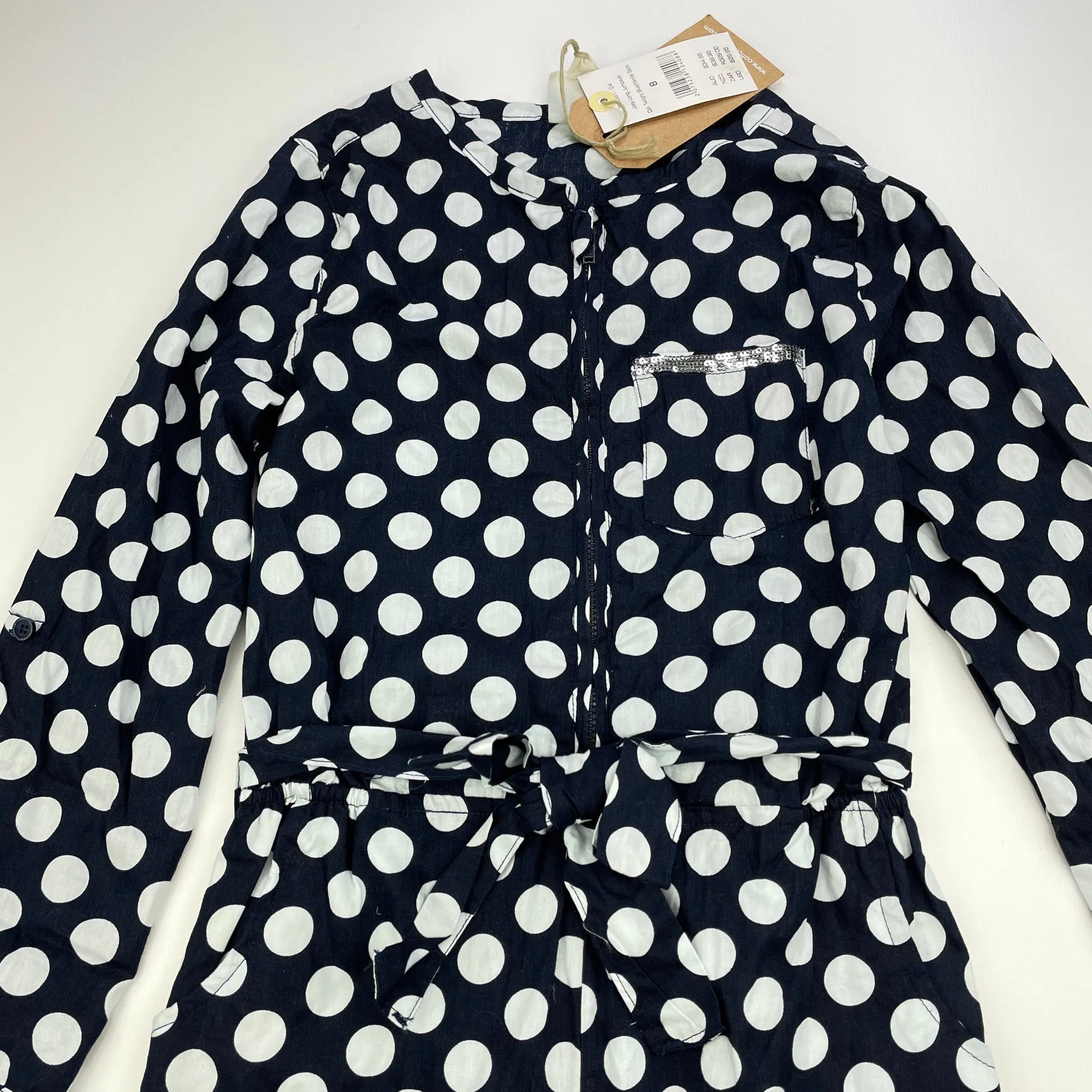 Cotton On navy lightweight cotton jumpsuit, size 8, BNWT