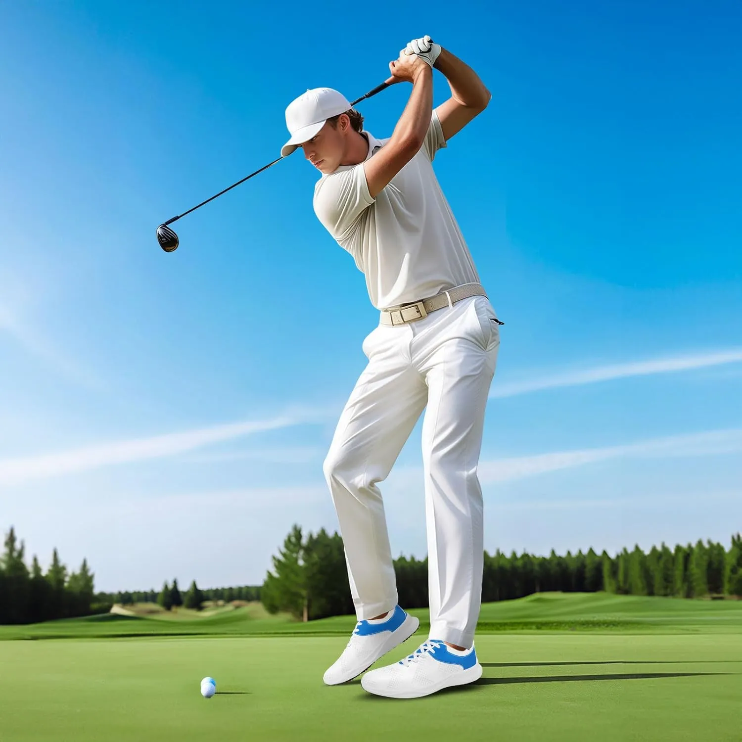 Custom Spikeless Golf Shoes for Men Women, Lightweight Breathable Golf Sneakers with Air-Outer, Customized for Teams
