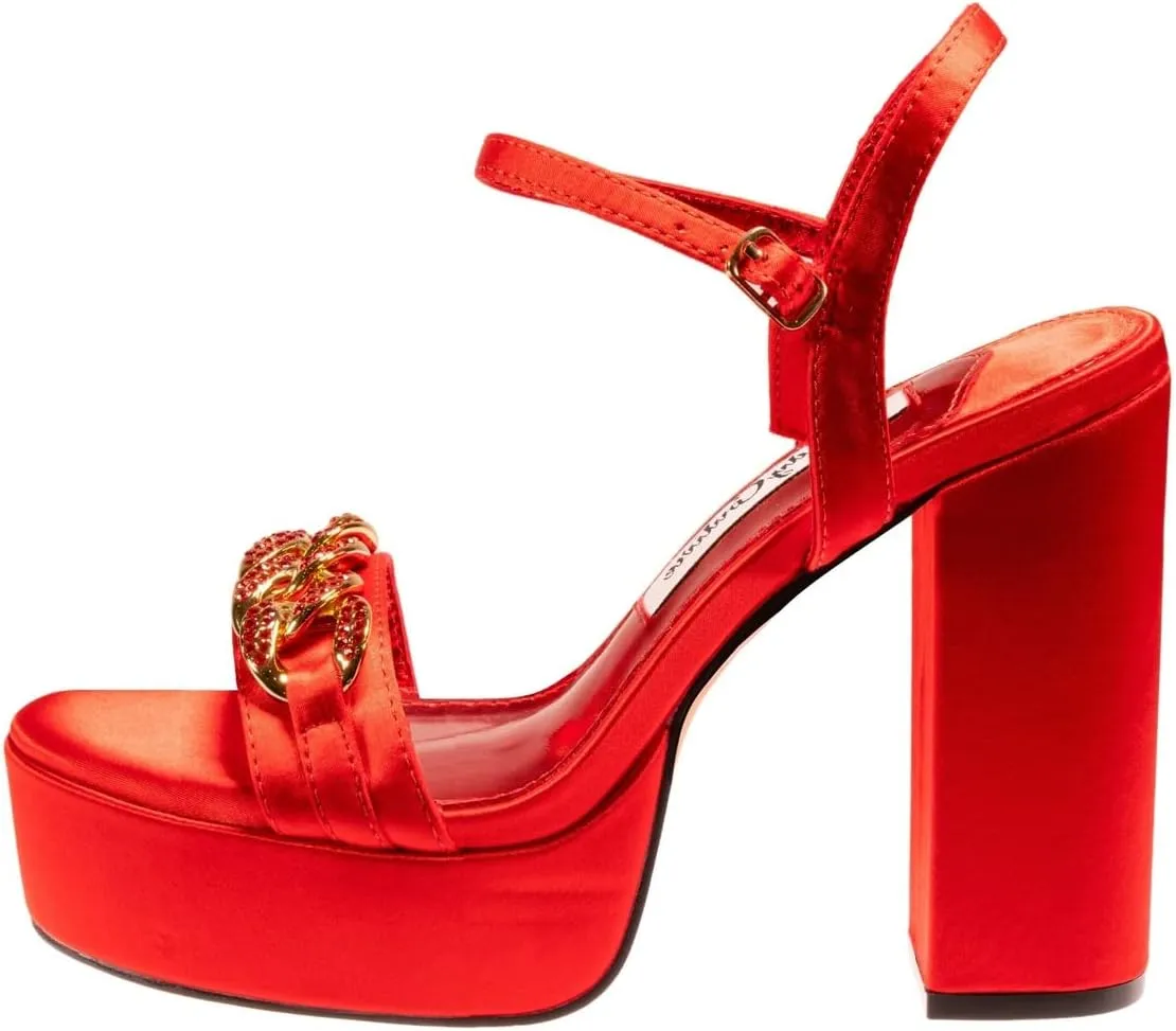 Dance Platform Sandal with Chain Ornament
