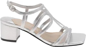 Devine Rhinestone Block Heel Dressy Sandal