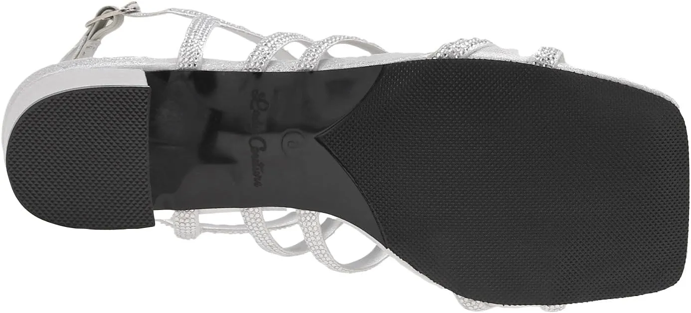 Devine Rhinestone Block Heel Dressy Sandal