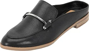 Dolce Vita Womens Cheri Leather Solid Loafer Mule Black 9.5 Medium (B,M)
