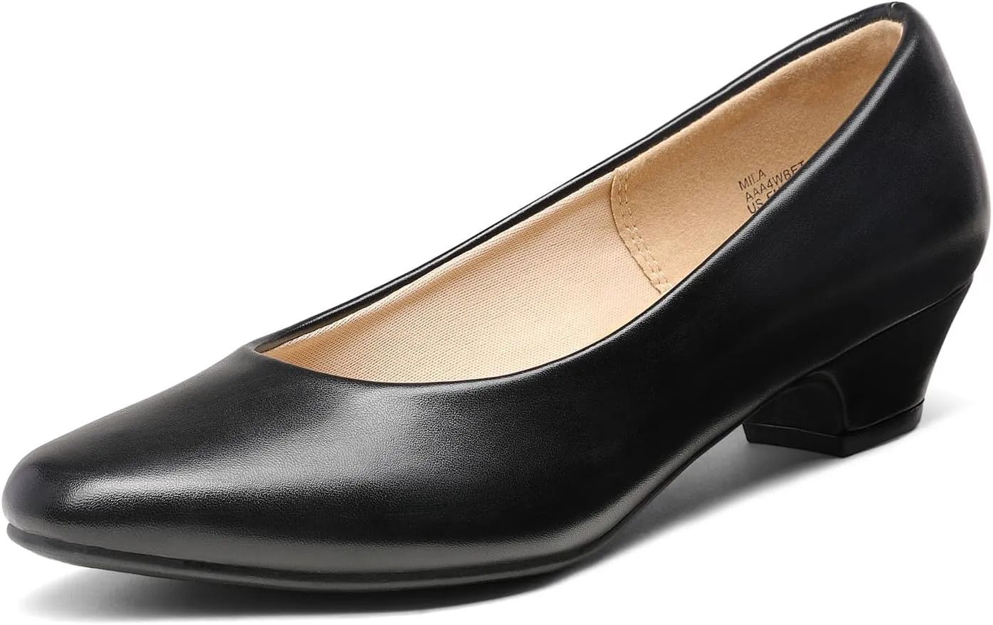 DREAM PAIRS Women's Mila Low Chunky Heel Pump Shoes