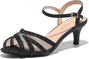 DREAM PAIRS Women's Nina Low Heel Pump Sandals
