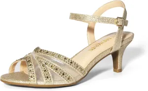 DREAM PAIRS Women's Nina Low Heel Pump Sandals