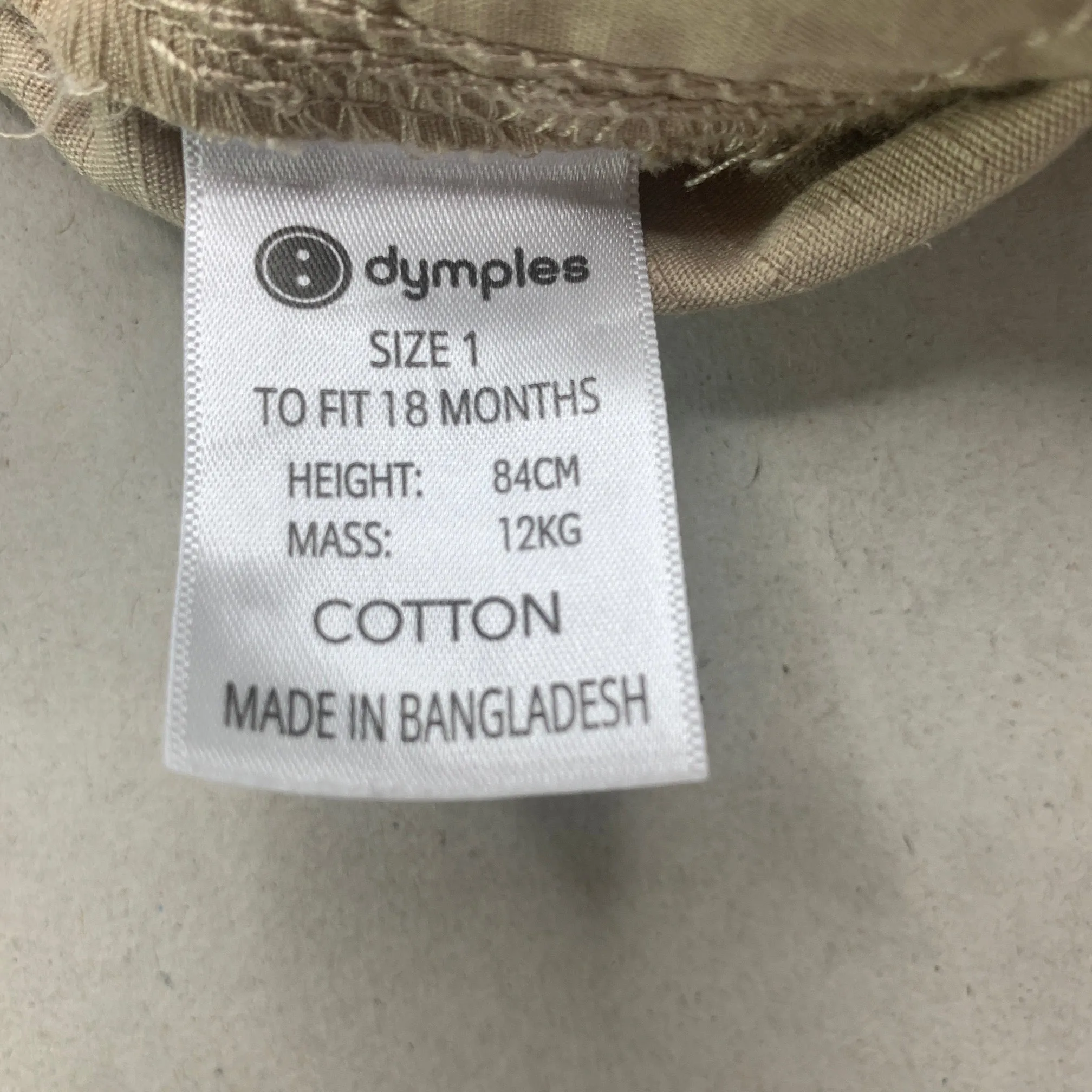 Dymples lightweight cotton shorts, elasticated, size 1, BNWT