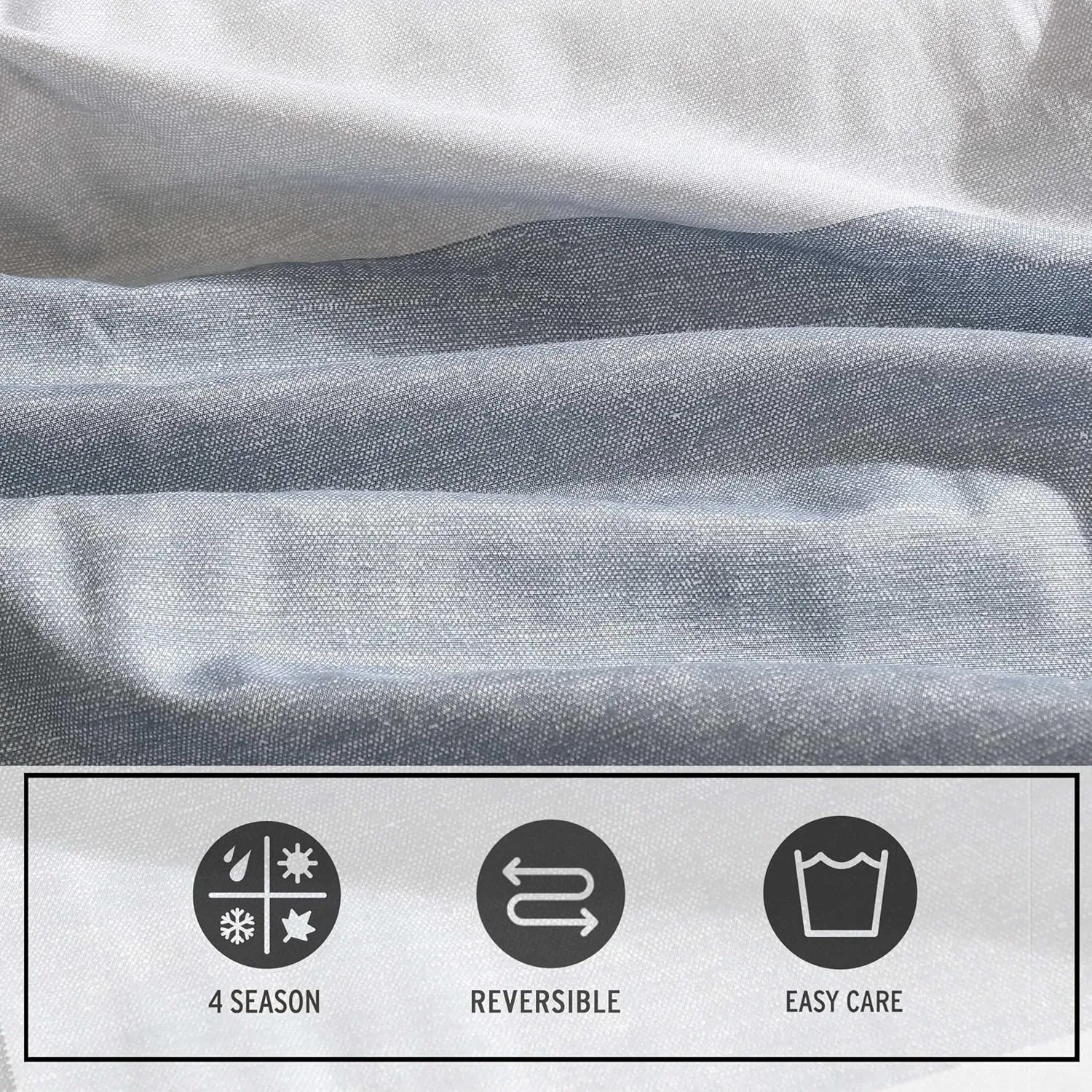 Eddie Bauer - Oversized Queen Comforter Set, 7 Piece Bed in a Bag Bedding Set, Easy Care Cotton Percale Blend, Ultra-Soft Breathable Fabrics (Plaid Grey, Queen)