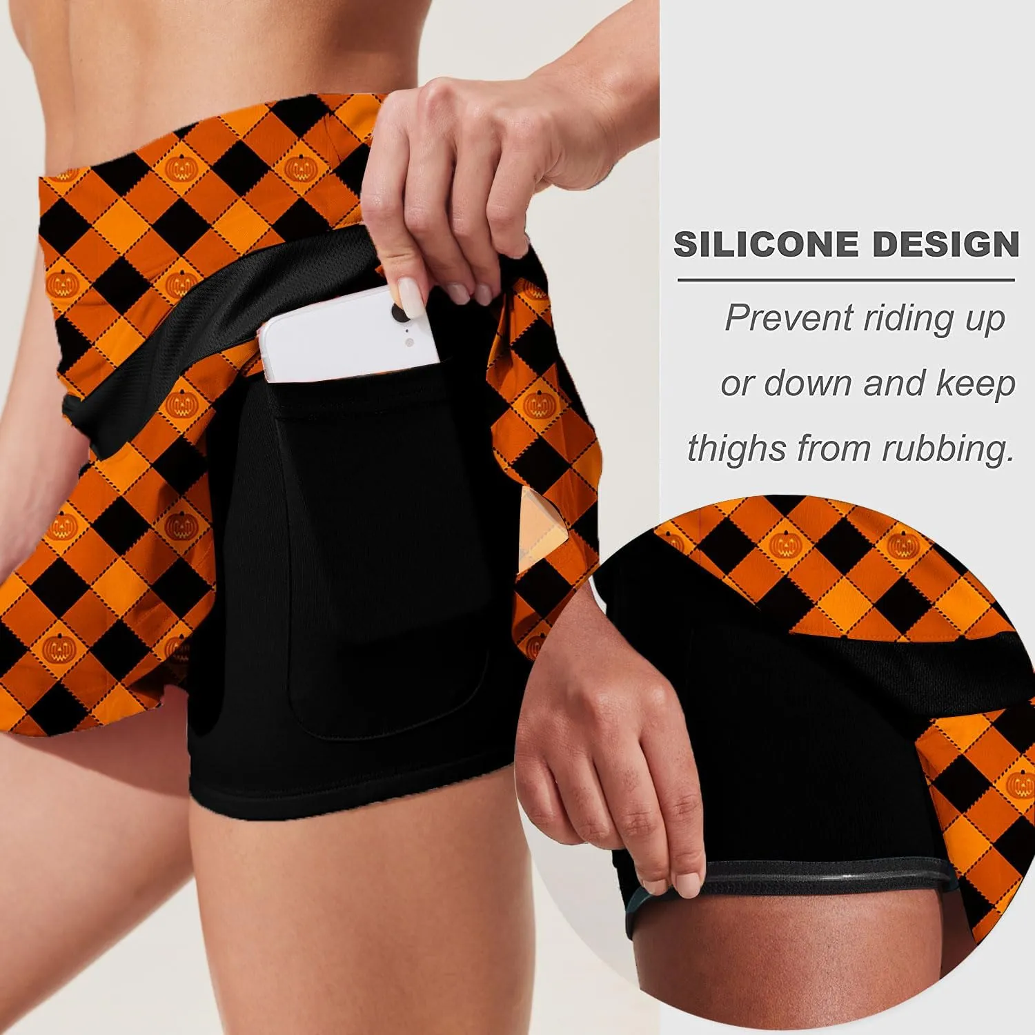 Ekouaer Tennis Skirts for Women Pleated Athletic Golf Skorts Skirt with Shorts Pockets Lightweight Running Workout Skirt