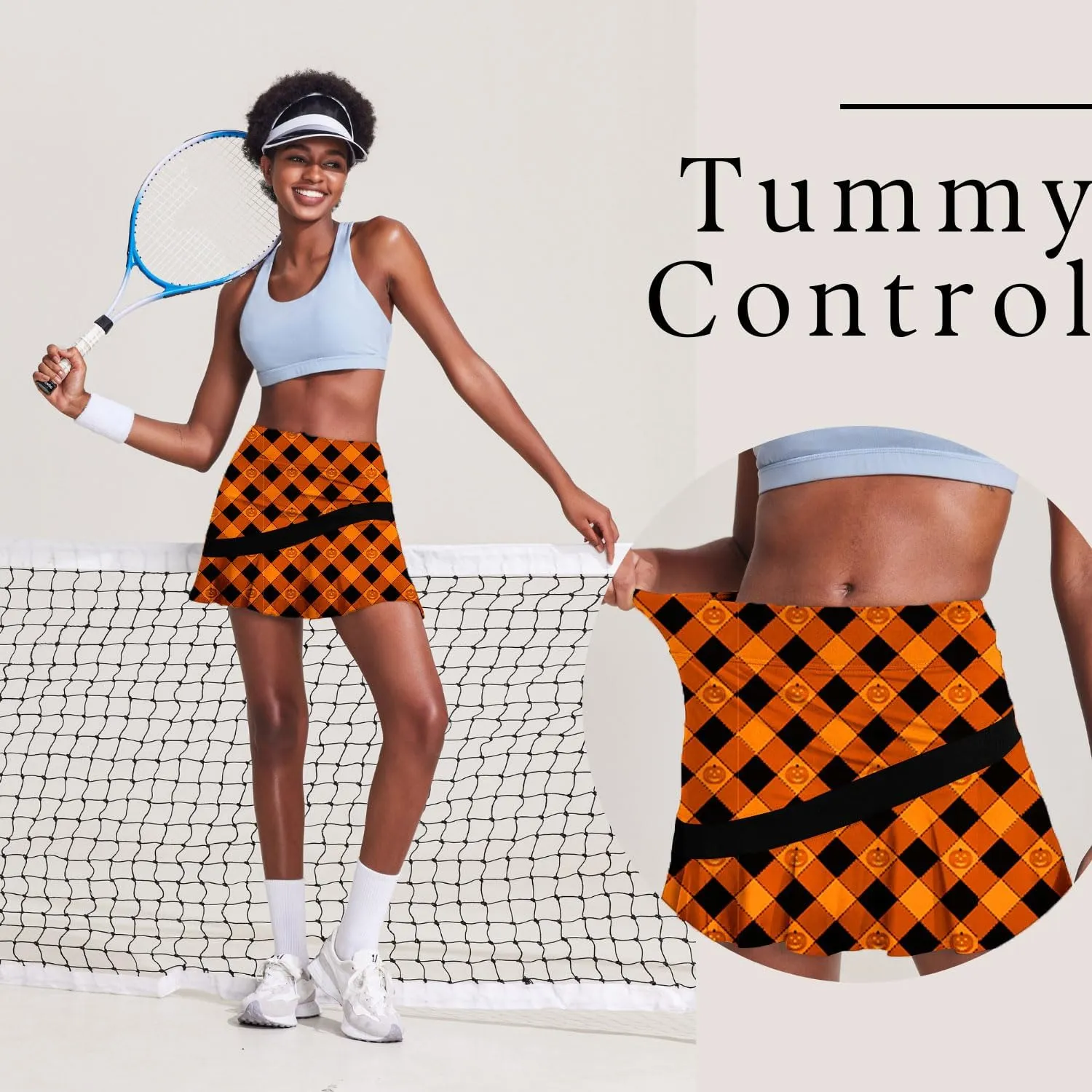 Ekouaer Tennis Skirts for Women Pleated Athletic Golf Skorts Skirt with Shorts Pockets Lightweight Running Workout Skirt