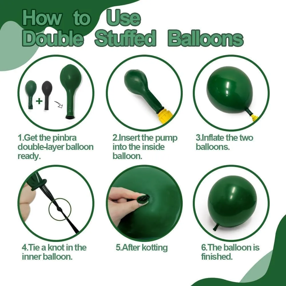 Emerald Green Gold Balloon Arch Kit Double Stuffed Dark Green Pearl White Balloon Dusty Light Sage Balloons Garland for Birthday Baby Shower Graduation Wedding Anniversary Party Decorations