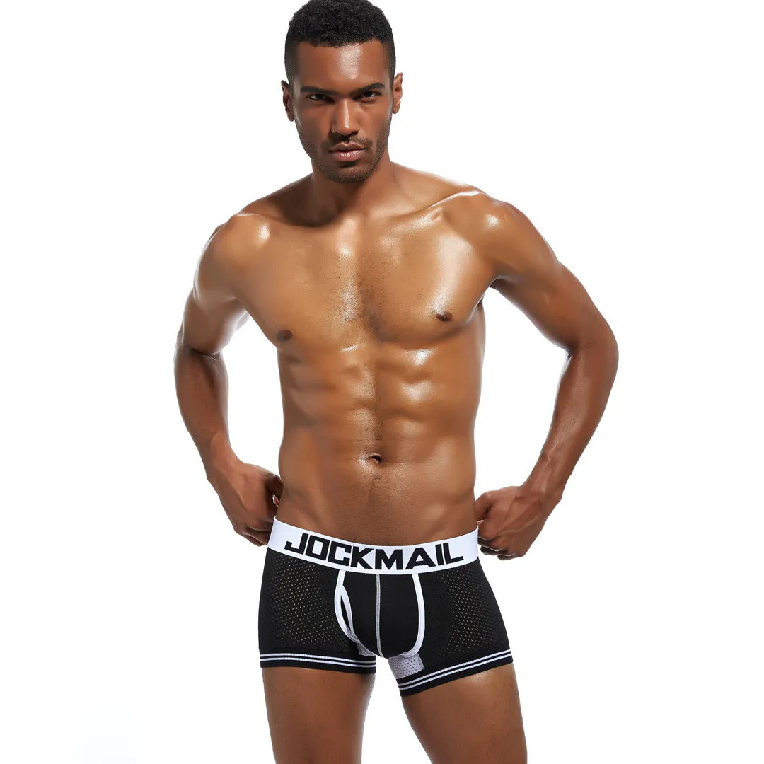 Erotic dry and breathable mesh flat corner underwear