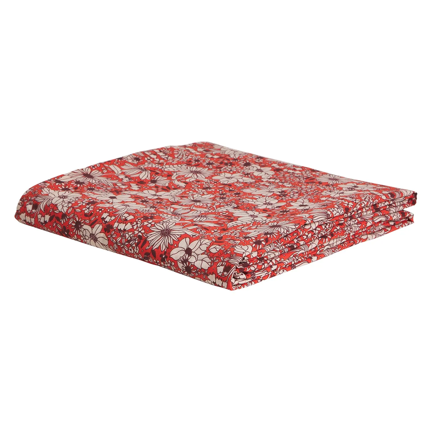 Evette Cotton Flat Sheet - Scarlet