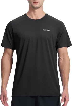 EZRUN Men's Lightweight Short Sleeve T-Shirt Quick Dry Workout Running Athletic Swim Shirts Fishing Rash Guard