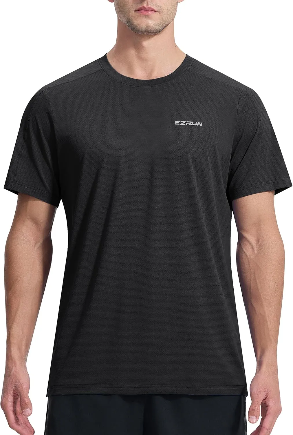 EZRUN Men's Lightweight Short Sleeve T-Shirt Quick Dry Workout Running Athletic Swim Shirts Fishing Rash Guard