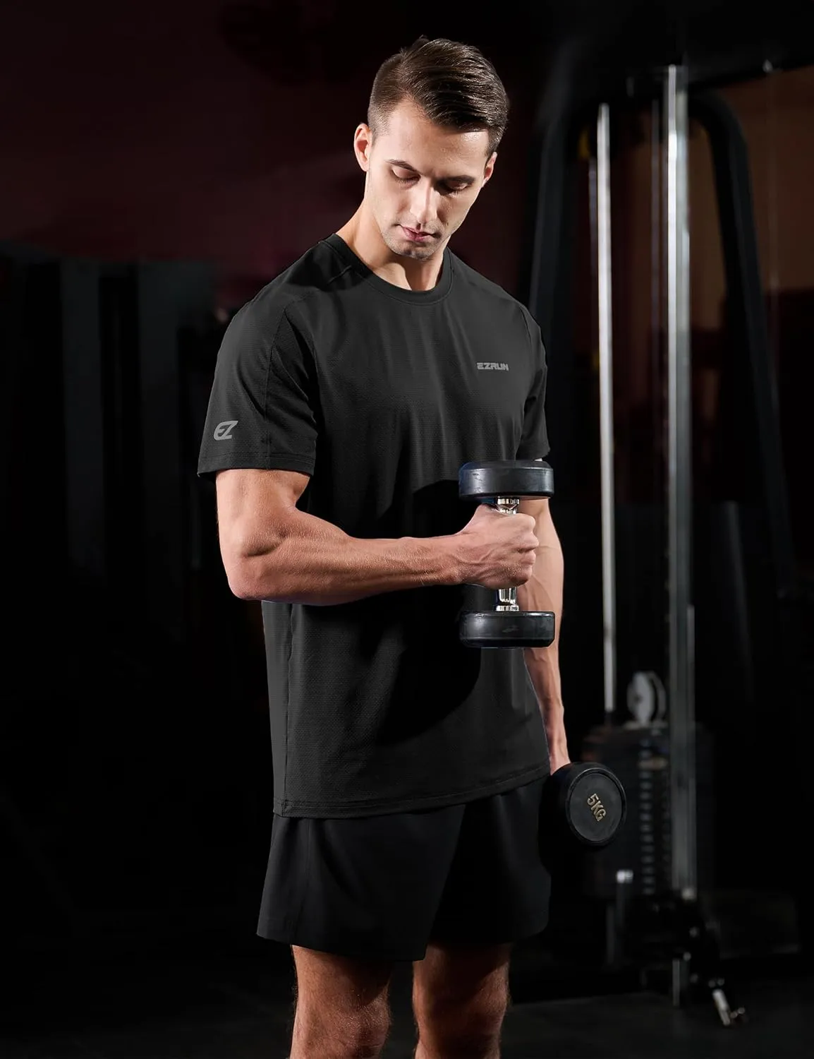 EZRUN Men's Lightweight Short Sleeve T-Shirt Quick Dry Workout Running Athletic Swim Shirts Fishing Rash Guard