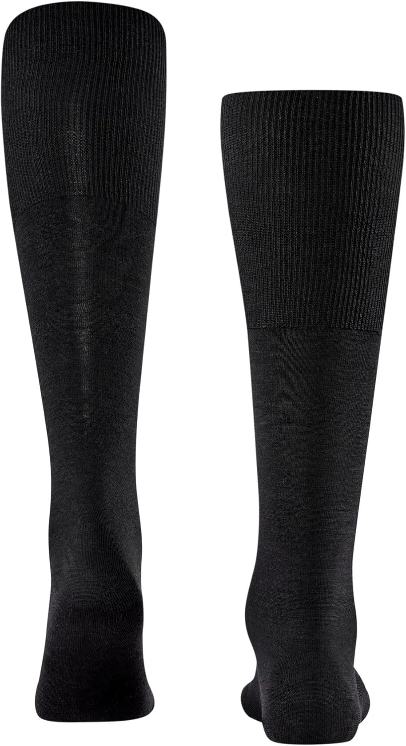 FALKE Men's Airport Knee-High Socks, Breathable, Merino Wool Cotton, Light Formal Socks, Work or Leisure Clothing, 1 Pair