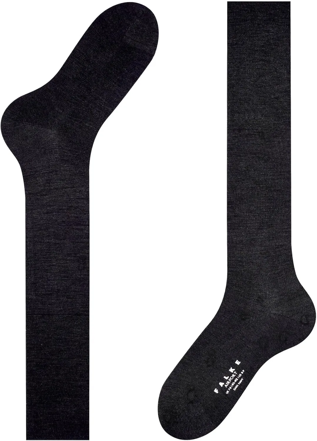 FALKE Men's Airport Knee-High Socks, Breathable, Merino Wool Cotton, Light Formal Socks, Work or Leisure Clothing, 1 Pair