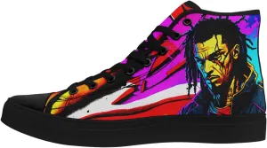 Fashion Graffiti High-Top Sneakers for Men Women Lightweight Stylish Canvas Streetwear Flat Shoes Student Breathable Footwear