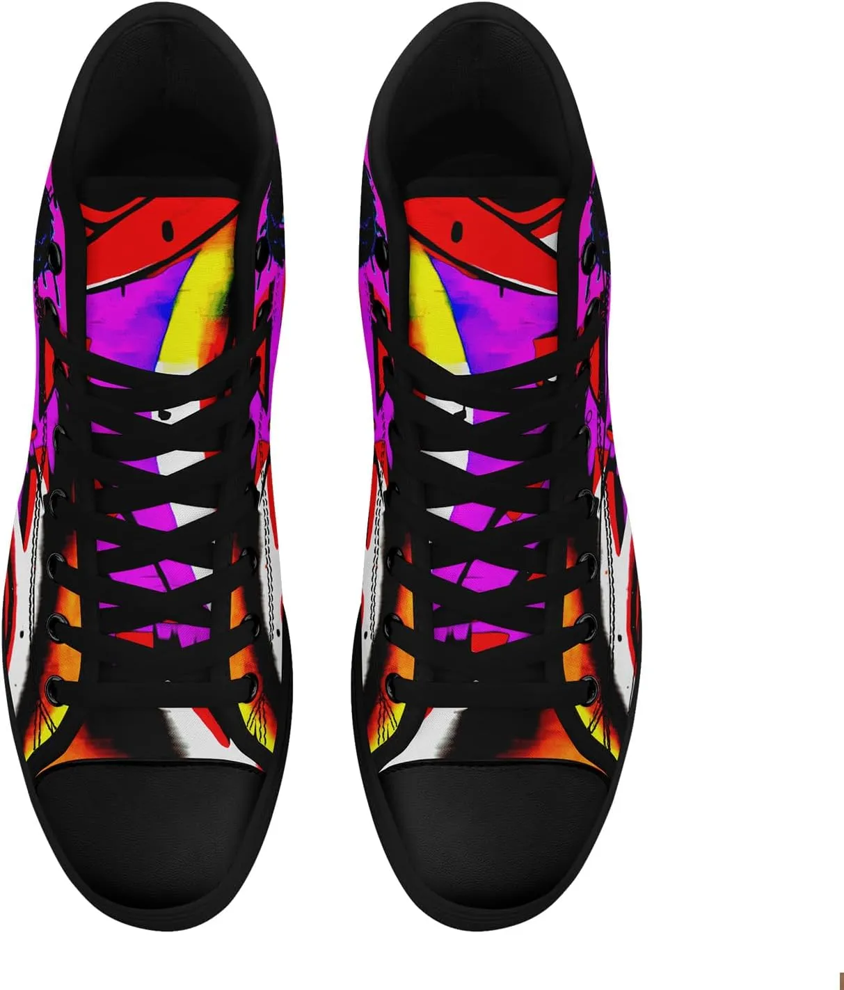Fashion Graffiti High-Top Sneakers for Men Women Lightweight Stylish Canvas Streetwear Flat Shoes Student Breathable Footwear