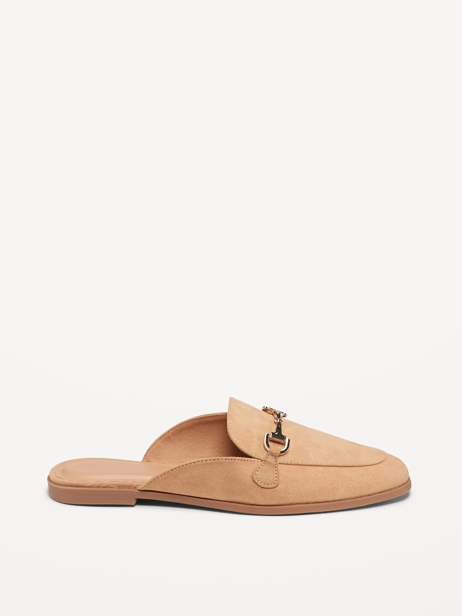 Faux-Leather Loafer Mule Shoes