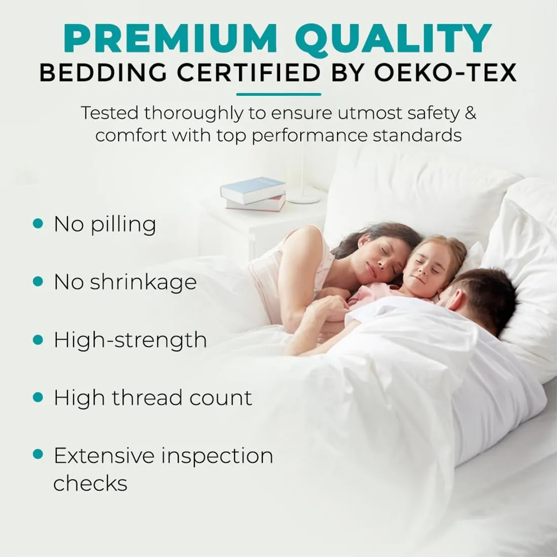 Feather & Stitch 500 TC King Size Damask Bed Sheet Set, 100% Cotton Soft Breathable Bedsheets, 4 Piece 18" Deep Pockets Sateen Weave Striped Bedding Mattress Resort Hotel Luxury- (Solid White, King)