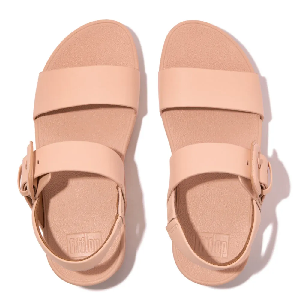 Fitflop Lulu Covered Buckle Leather Back Strap Sandal Blushy