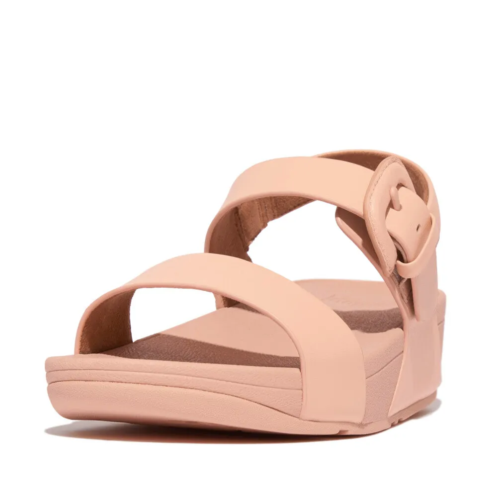 Fitflop Lulu Covered Buckle Leather Back Strap Sandal Blushy