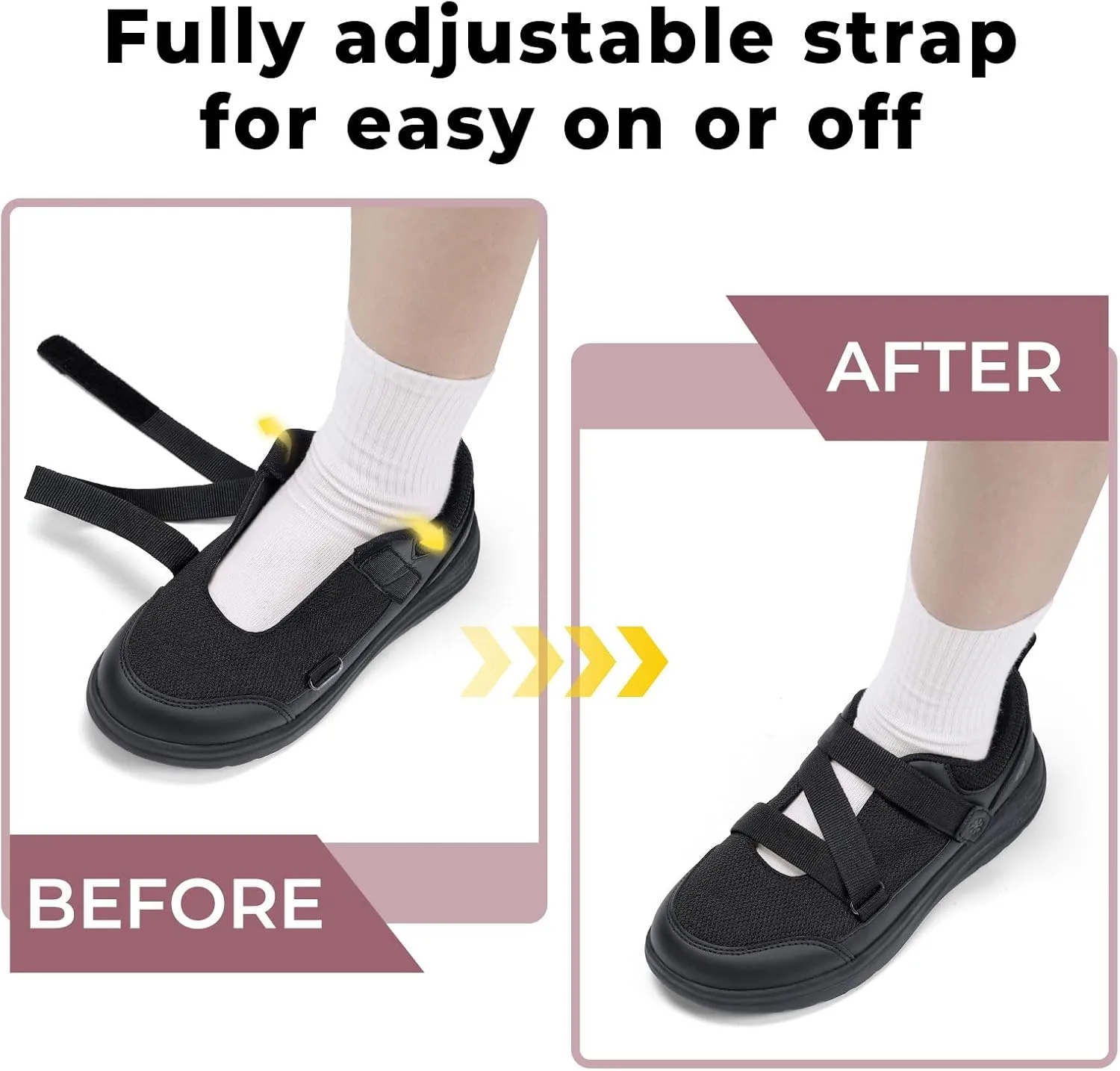 FitVille Extra Wide Shoes for Women Comfortable Adjustable Strap for Swollen Feet Diabetic Sandals for Women Wide Width Neuropathy Foot Pain Relief